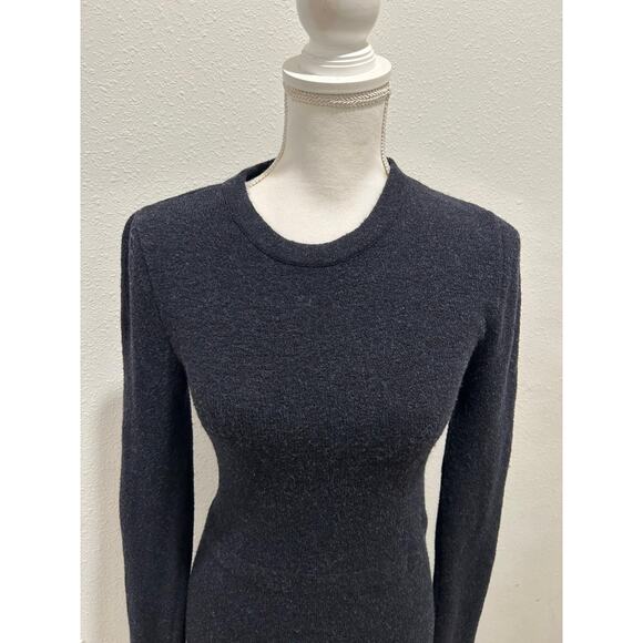 Zara Knit Womens Long Sleeve Pullover Sweater Dress Small Crewneck Black Pull On - Picture 5 of 6